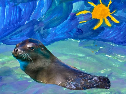 Seal Habitat
Collage and Watercolor
Grade 1