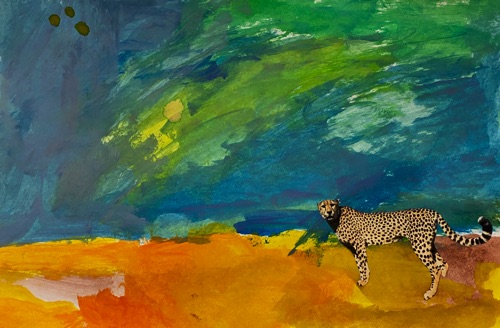 Cheeta Habitat
Collage and Watercolor
Grade 1